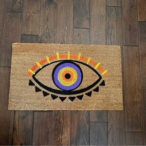 Eye Design Coir Doormat - Multicolor